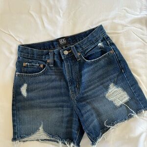 BDG Distressed Dark Blue Jean Shorts